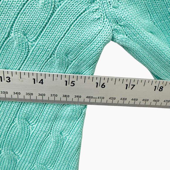 Ralph Lauren Vintage Cable Knit‎ Sweater Silk Sweater Blue Women’s Size XS - Picture 6 of 8
